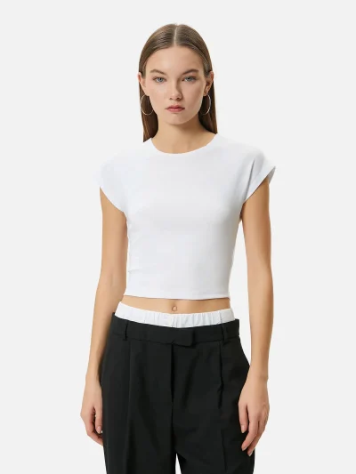 Slim Fit Basic Unpatterned T-shirt